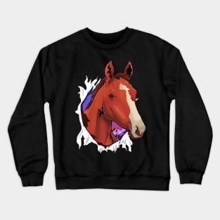 Cute Horse Breaking Out Horseriding & Horse Owners Crewneck Sweatshirt